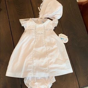 Luli and me white lace baptism christening dress